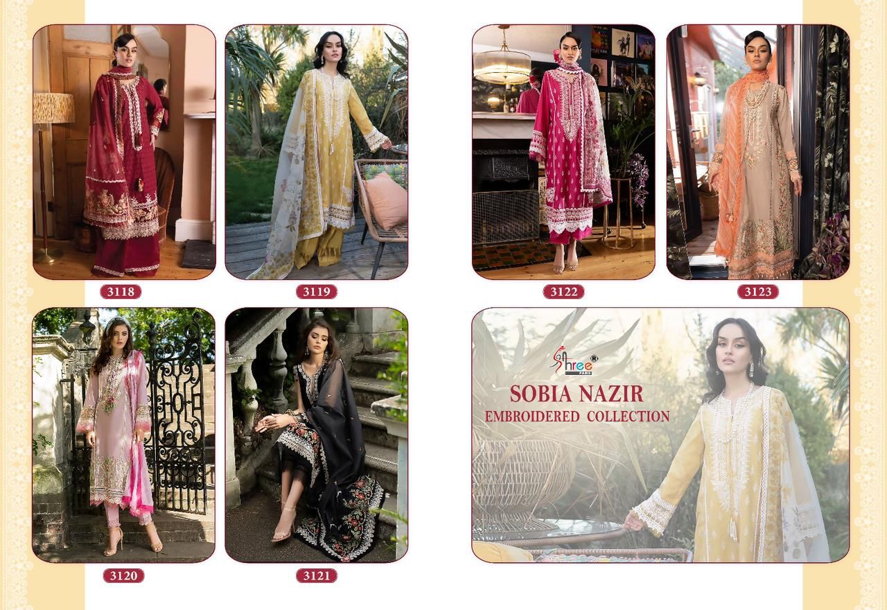 Sobia Nazir By Shree Cotton Pakistani Suits Catalog
